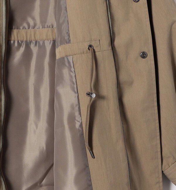 quaranciel「quaranciel: ポリエステル フェイク ファー ボア フーデッド コート」|ミリタリー・モッズコート|