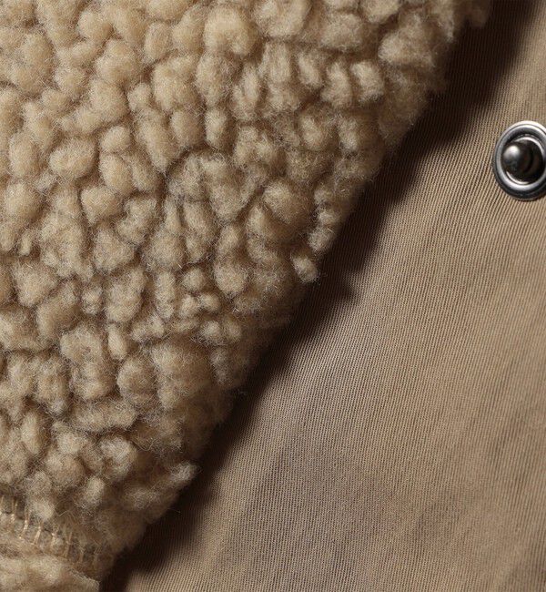 quaranciel「quaranciel: ポリエステル フェイク ファー ボア フーデッド コート」|ミリタリー・モッズコート|