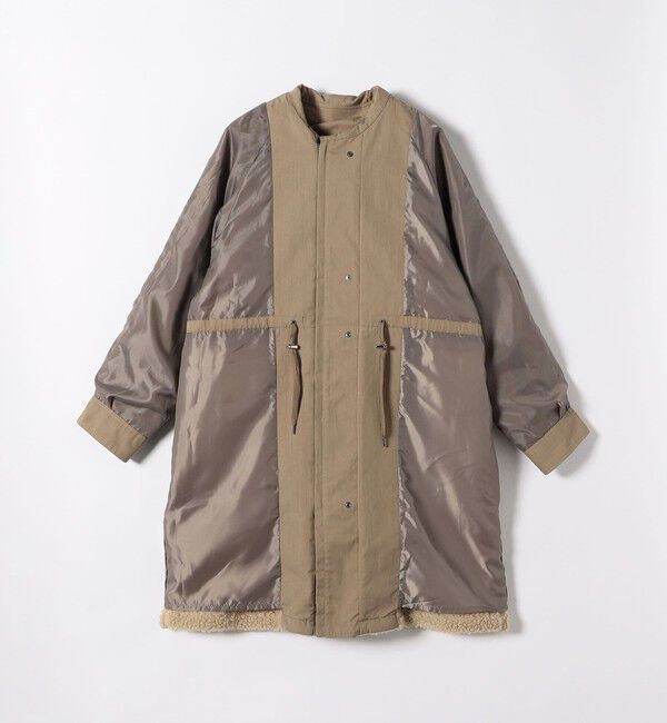 quaranciel「quaranciel: ポリエステル フェイク ファー ボア フーデッド コート」|ミリタリー・モッズコート|