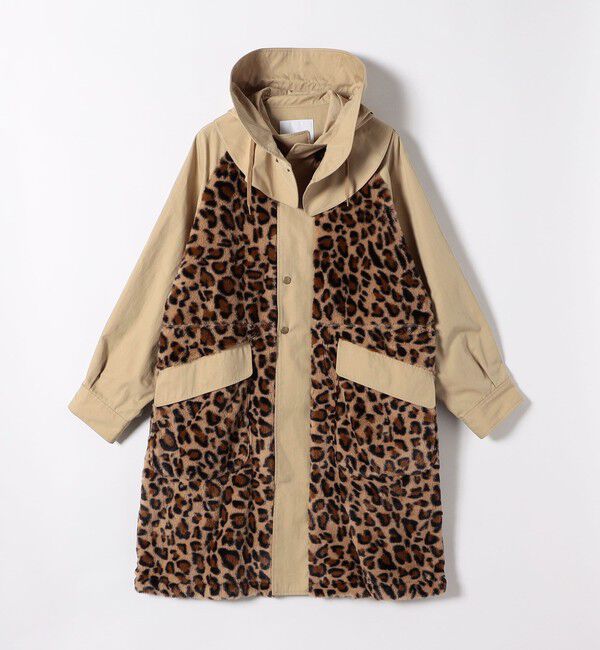 quaranciel「quaranciel: ポリエステル フェイク ファー ボア フーデッド コート」|ミリタリー・モッズコート|