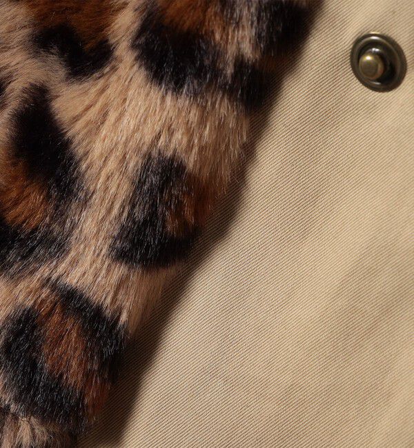 quaranciel「quaranciel: ポリエステル フェイク ファー ボア フーデッド コート」|ミリタリー・モッズコート|