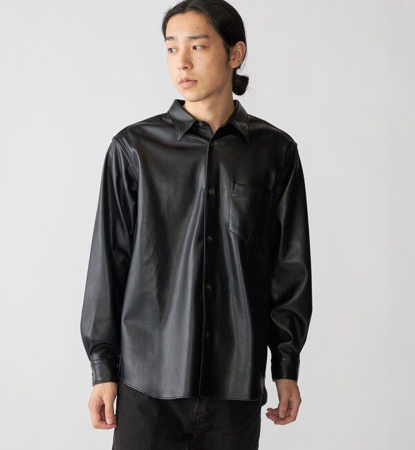 SHIPS「BENCH MARKING SHIRT: レギュラーカラー 合成皮革 シャツ」|シャツ・ブラウス|