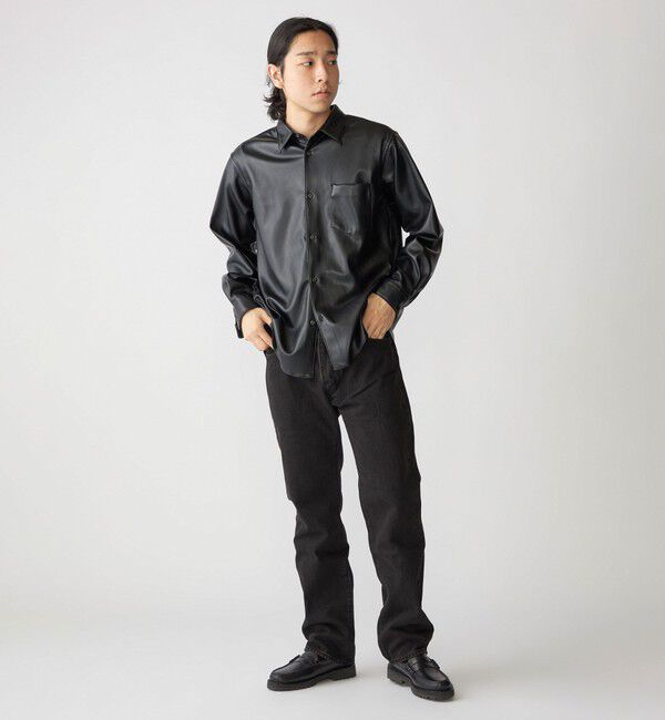 SHIPS「BENCH MARKING SHIRT: レギュラーカラー 合成皮革 シャツ」|シャツ・ブラウス|