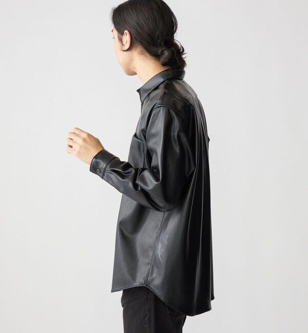 SHIPS「BENCH MARKING SHIRT: レギュラーカラー 合成皮革 シャツ」|シャツ・ブラウス|