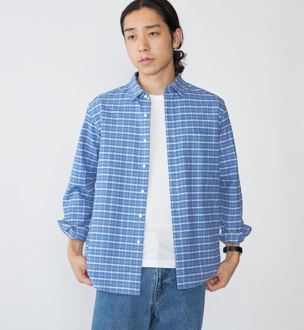 SHIPS「SHIPS: レギュラーカラー オンブレ チェック ネルシャツ」|シャツ・ブラウス|ライトブルー