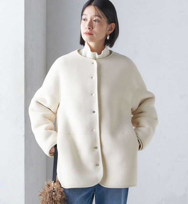 リバーシブル ボア × フリース ブルゾン SHIPS WOMEN 手洗い可能〉リバーシブル ボア × フリース ブルゾン（SHIPS for women