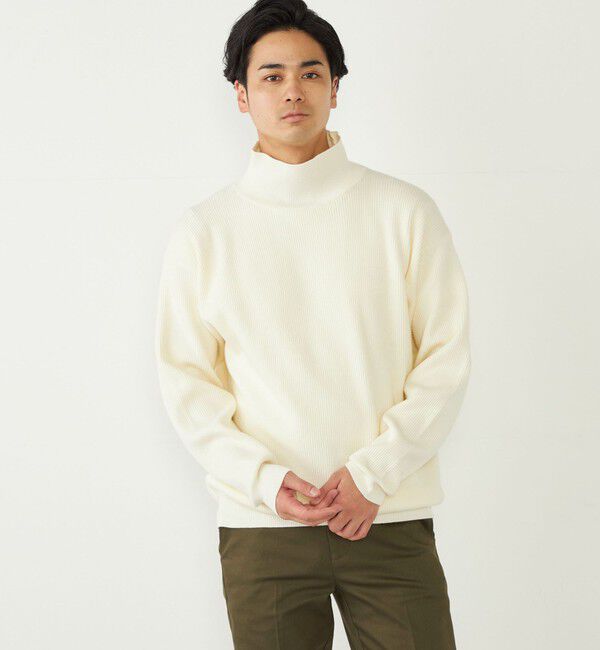 SHIPS Colors 「SHIPS Colors:〈洗濯機可能〉畔編み ハイネック ニット」|ニット・セーター|