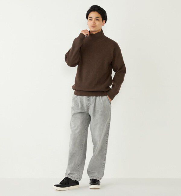 SHIPS Colors 「SHIPS Colors:〈洗濯機可能〉畔編み ハイネック ニット」|ニット・セーター|