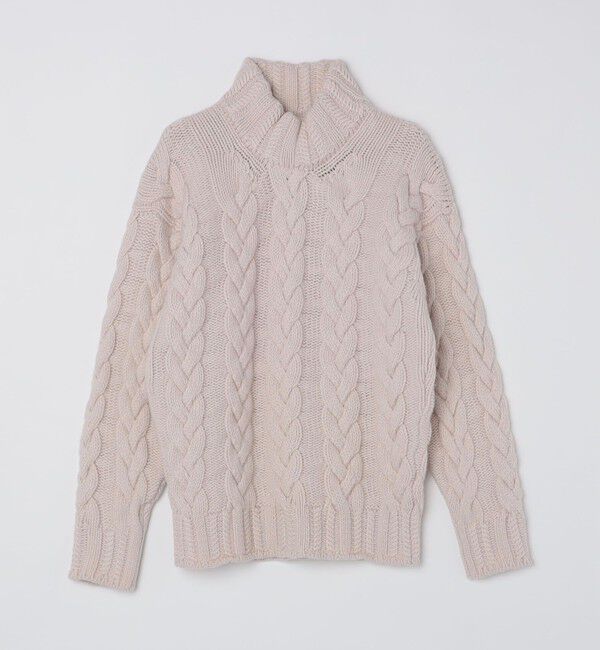 SHIPS「【SHIPS別注】GRAY: ケーブル編み タートルネック ニット」|ニット・セーター|ナチュラル