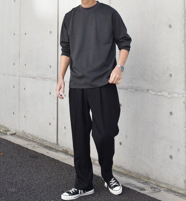 SHIPS any「SHIPS any: デザイン リブ ハイゲージ ポンチ クルーネック Tシャツ (ロンT)◇」|Tシャツ・カットソー|