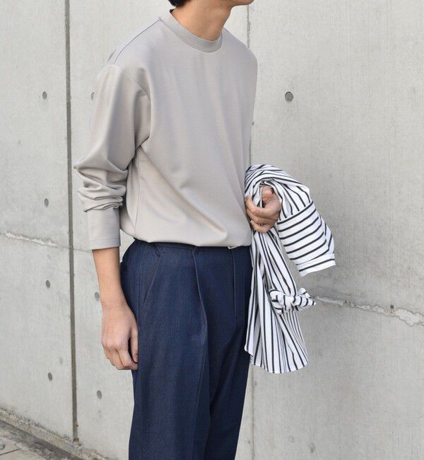 SHIPS any「SHIPS any: デザイン リブ ハイゲージ ポンチ クルーネック Tシャツ (ロンT)◇」|Tシャツ・カットソー|