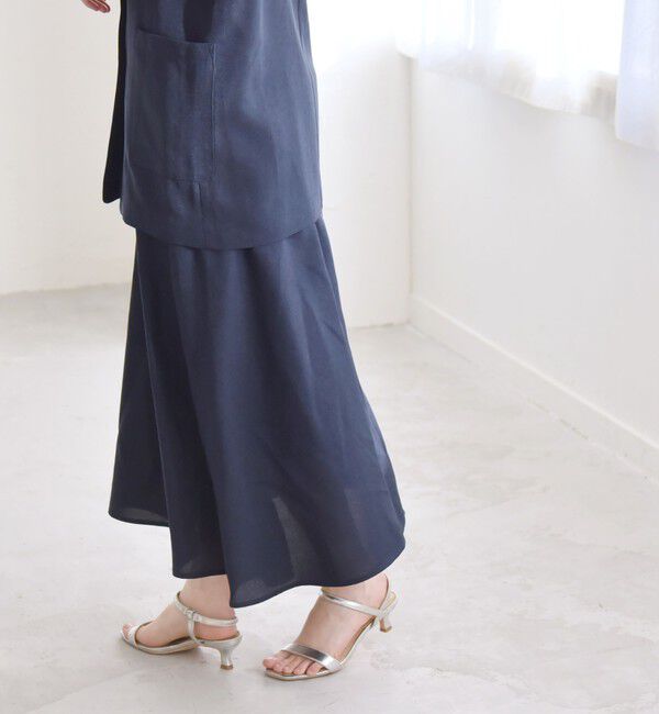 quaranciel「quaranciel:〈洗濯機可能〉Vネック ジレ＆フレア スカート セットアップ」|フレア|