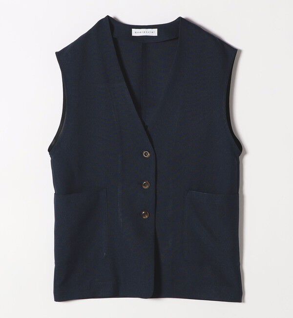 quaranciel「quaranciel:〈洗濯機可能〉Vネック ジレ＆フレア スカート セットアップ」|フレア|