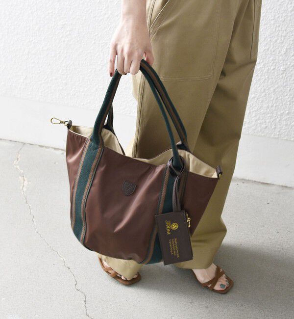 SHIPS any「【SHIPS any別注】Folna: 2WAY ライン ナイロン トート バッグ」|トートバッグ|