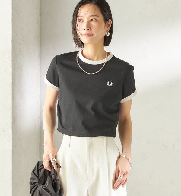 SHIPS for women「《一部追加予約》FRED PERRY:G9163 CROPPED RINGER TEE」|Tシャツ・カットソー|