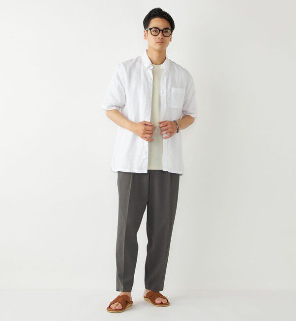 SHIPS Colors 「SHIPS Colors:リネン ボタンダウン ショートスリーブ シャツ」|シャツ・ブラウス|