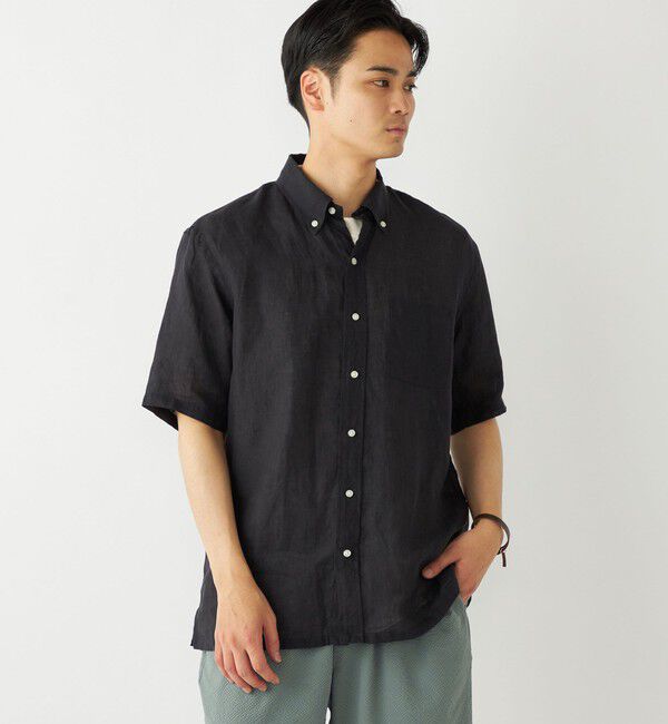 SHIPS Colors 「SHIPS Colors:リネン ボタンダウン ショートスリーブ シャツ」|シャツ・ブラウス|