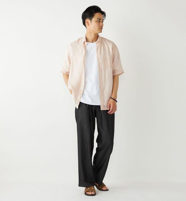 SHIPS Colors 「SHIPS Colors:リネン ボタンダウン ショートスリーブ シャツ」|シャツ・ブラウス|