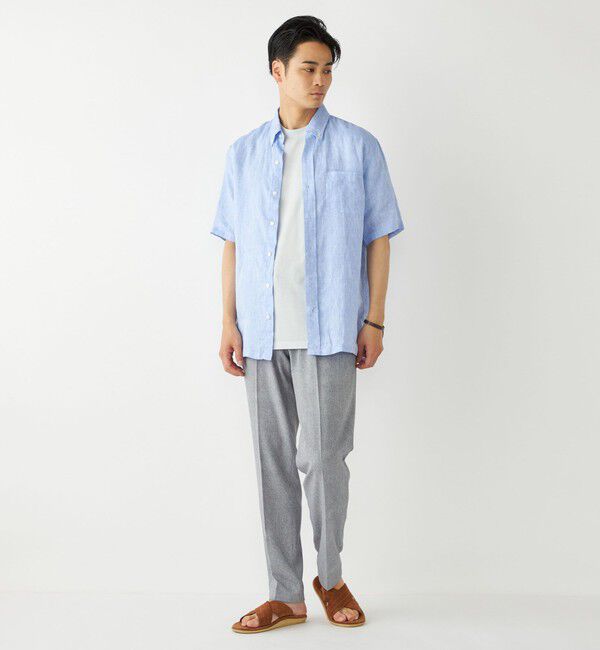 SHIPS Colors 「SHIPS Colors:リネン ボタンダウン ショートスリーブ シャツ」|シャツ・ブラウス|