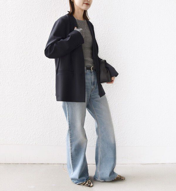 SHIPS for women「〈手洗い可能〉TUMUGITO(R) シャーク ツイード カラーレス ジャケット」|ノーカラージャケット|