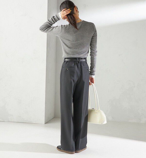 SHIPS for women「〈手洗い可能〉TUMUGITO(R) シャーク ツイード タック パンツ」|その他|