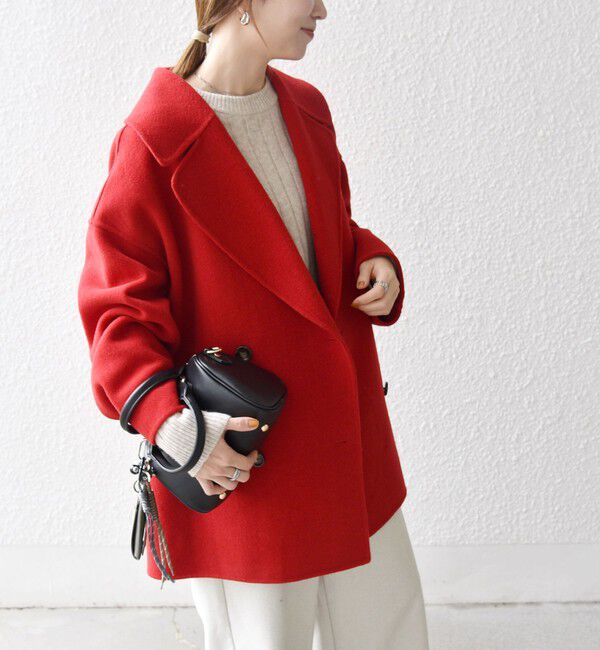 SHIPS any リバー ダブル テーラード ミドル コクーン コート 一部追加予約》SHIPS any: リバー ダブル テーラード ミドル コクーン