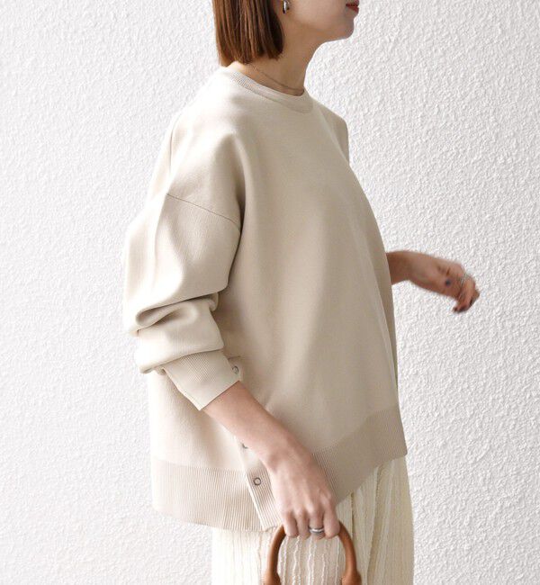 SHIPS any「《予約》SHIPS any:〈手洗い可能〉サイドスリット クルーネック ルーズ プルオーバー」|ニット・セーター|