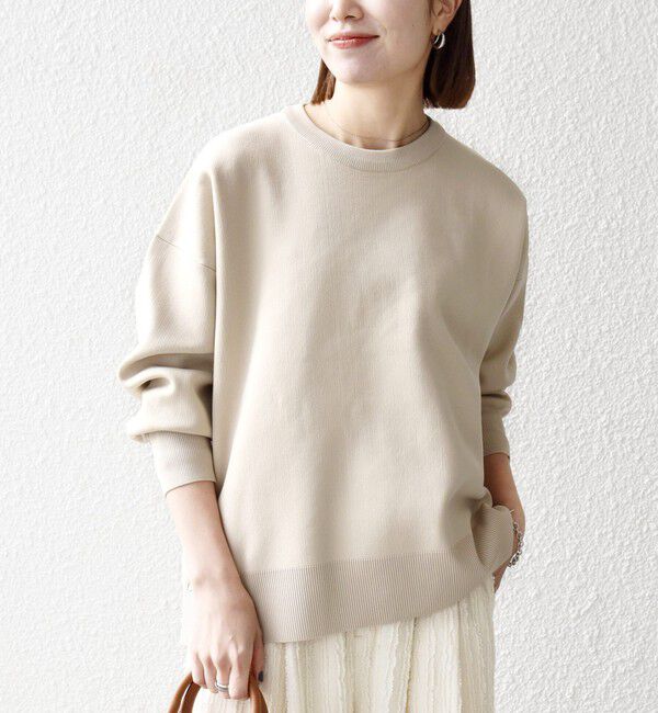 SHIPS any「《予約》SHIPS any:〈手洗い可能〉サイドスリット クルーネック ルーズ プルオーバー」|ニット・セーター|