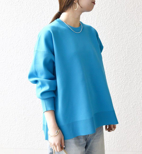 SHIPS any「《予約》SHIPS any:〈手洗い可能〉サイドスリット クルーネック ルーズ プルオーバー」|ニット・セーター|