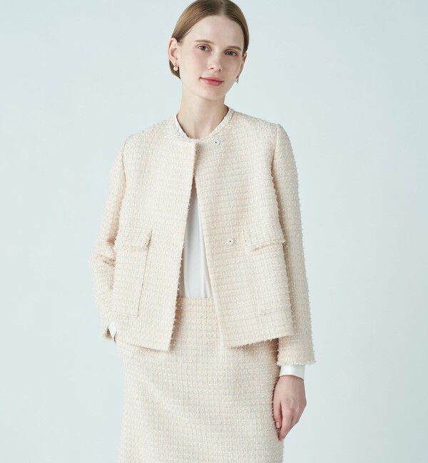 RiiiR♡ Ballsey ミックスヤーンツイード ノーカラージャケット ミックスヤーンツイード ノーカラージャケット（Ballsey）｜ルミネの