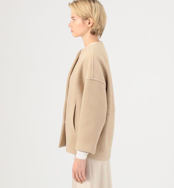 Ballsey ボールジィ　ウールナイロンベロアコクーンコート　グレー　ショート ウールナイロンベロア コクーンコート（Ballsey）｜ルミネの