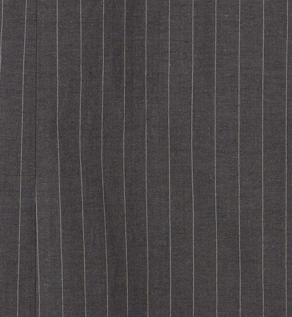 BACCA「リネンコットンストライプ ノーカラーベスト」|ノーカラージャケット|