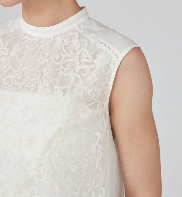 TOMORROWLAND collection「チュールフラワー ノースリーブブラウス」|シャツ・ブラウス|