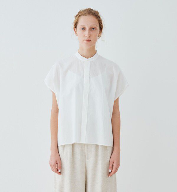 GALERIE VIE「コットンタイプライター スタンドネック ボックスシャツ」|シャツ・ブラウス|
