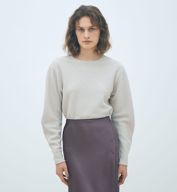 MACPHEE「ブライトジャカード ボリュームスリーブプルオーバー」|Tシャツ・カットソー|