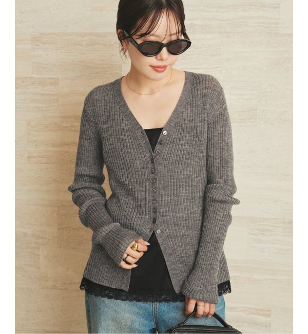 Plage「RIB BUTTON カーディガン」|カーディガン|