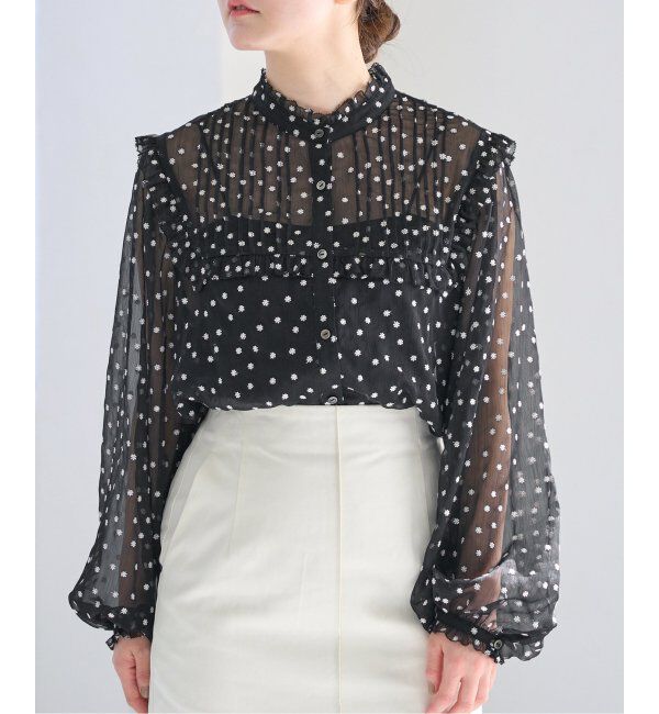 IENA「《追加》楊柳フリルピンタックブラウス」|シャツ・ブラウス|