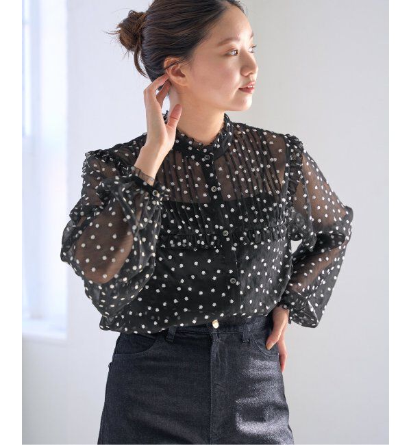 IENA「《追加》楊柳フリルピンタックブラウス」|シャツ・ブラウス|
