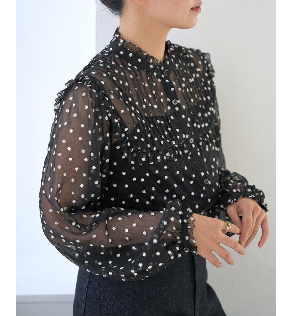 IENA「《追加》楊柳フリルピンタックブラウス」|シャツ・ブラウス|