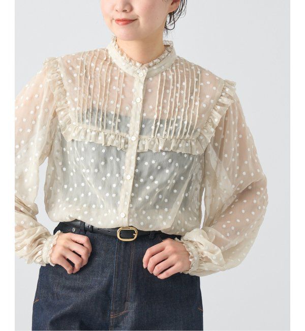 IENA「《追加》楊柳フリルピンタックブラウス」|シャツ・ブラウス|