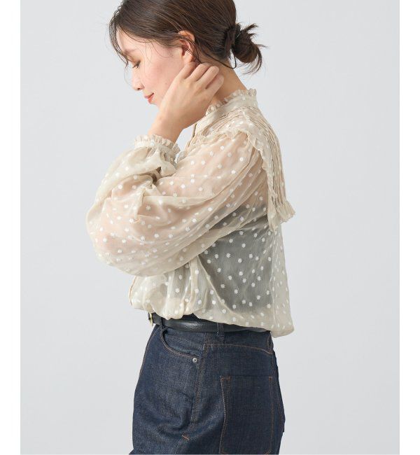 IENA「《追加》楊柳フリルピンタックブラウス」|シャツ・ブラウス|