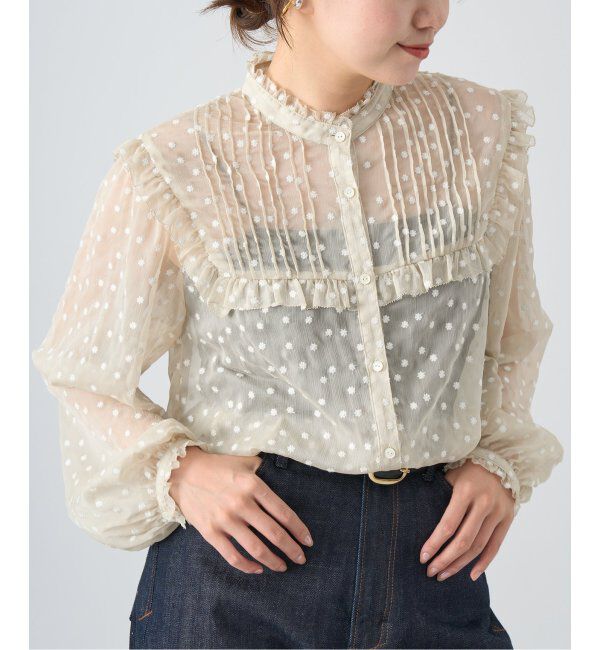 IENA「《追加》楊柳フリルピンタックブラウス」|シャツ・ブラウス|