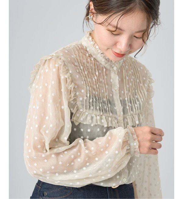 IENA「《追加》楊柳フリルピンタックブラウス」|シャツ・ブラウス|