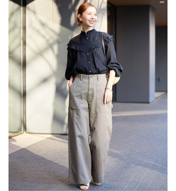 SLOBE IENA「《WEB限定》フリルピンタックブラウス」|シャツ・ブラウス|