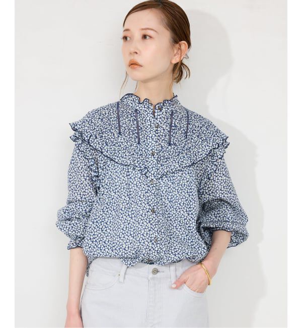 SLOBE IENA「《WEB限定》フリルピンタックブラウス」|シャツ・ブラウス|