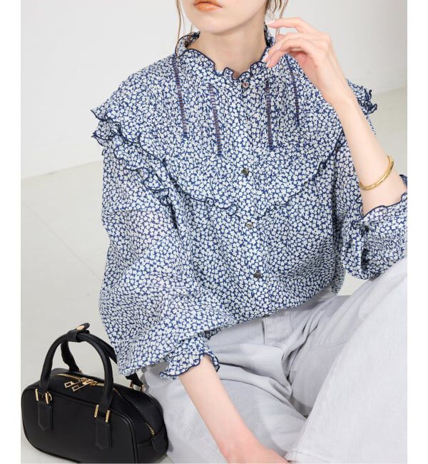 SLOBE IENA「《WEB限定》フリルピンタックブラウス」|シャツ・ブラウス|