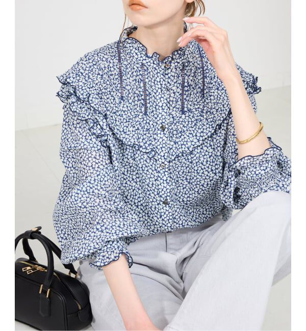 SLOBE IENA「《WEB限定》フリルピンタックブラウス」|シャツ・ブラウス|