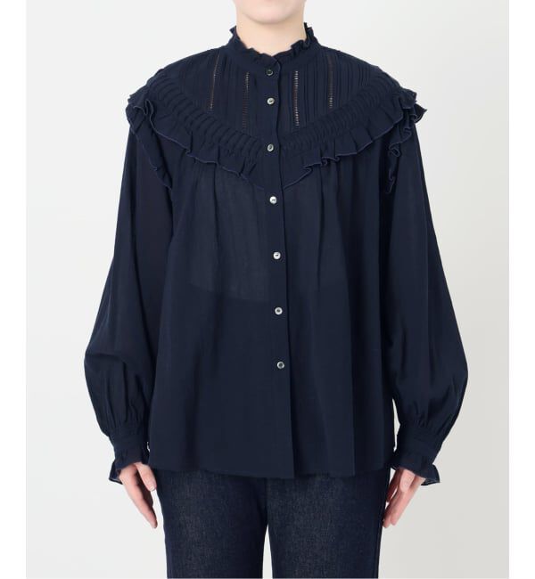 SLOBE IENA「《WEB限定》フリルピンタックブラウス」|シャツ・ブラウス|