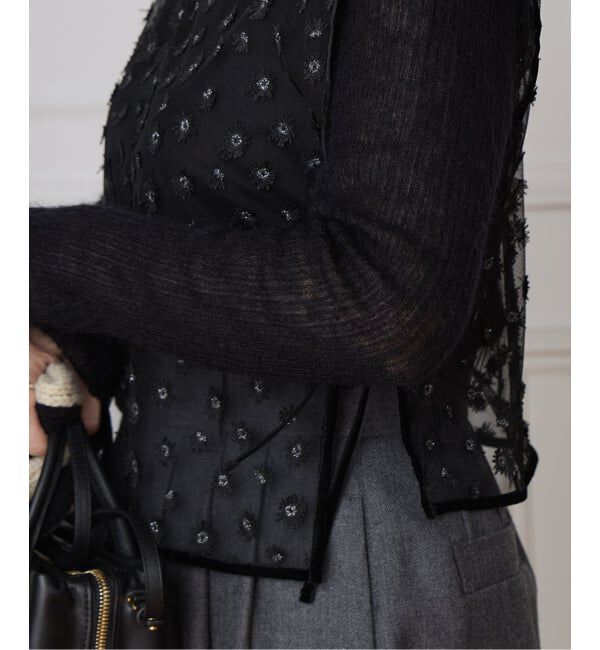 IENA LA BOUCLE「IENA LA BOUCLE フラワーモチーフチュールベスト」|シャツ・ブラウス|