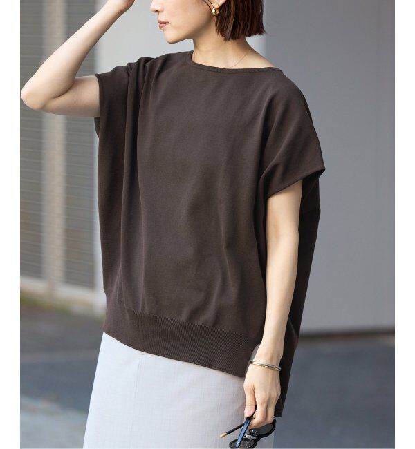 IENA「《追加6》 コットンストレッチ NEOワイドクループルオーバー」|ニット・セーター|